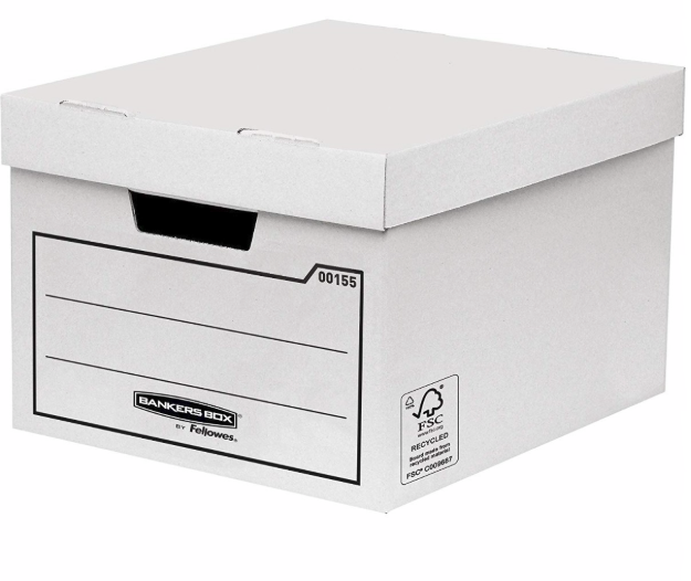 Fellowes General Storage and Archive Box Board White (Pack 10) 15502 - ONE CLICK SUPPLIES