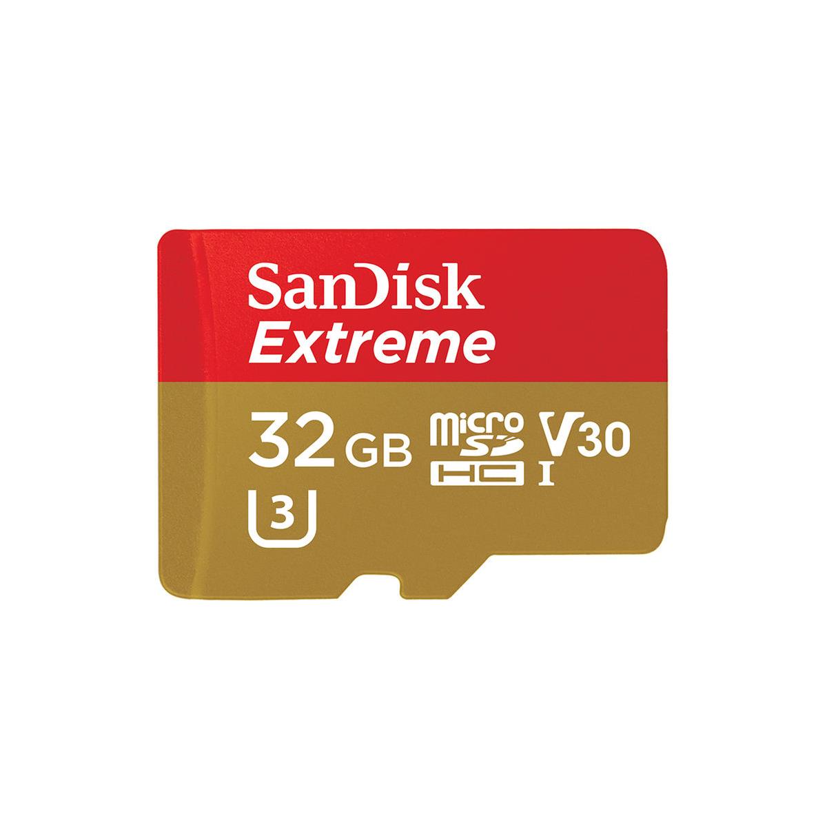 SanDisk Extreme 32GB Class 10 U3 MicroSDHC Memory Card and Adapter - ONE CLICK SUPPLIES