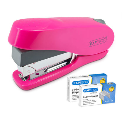 Rapesco Luna Less Effort Half Strip Stapler 50 Sheet Pink - 1468 - ONE CLICK SUPPLIES