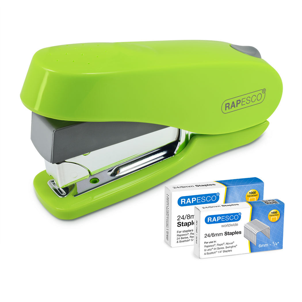 Rapesco Luna Less Effort Half Strip Stapler 50 Sheet Green - 1470 - ONE CLICK SUPPLIES