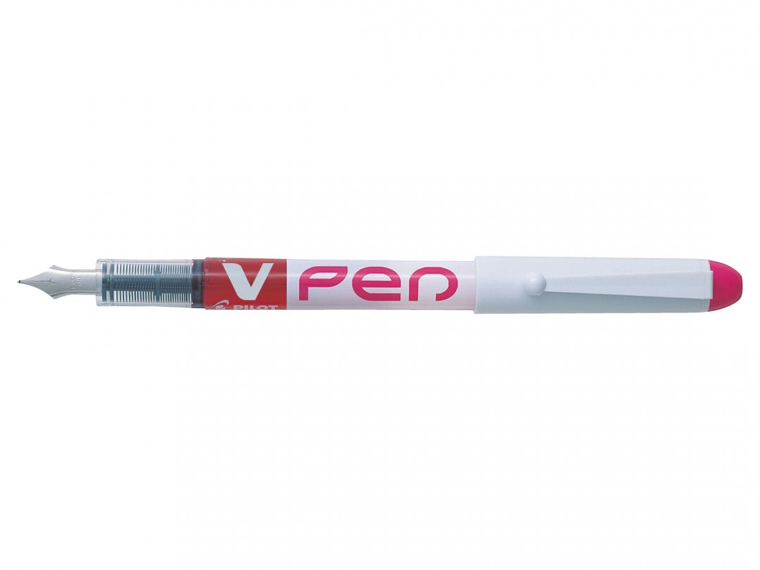 Pilot V-Pen Erasable Disposable Fountain Pen Pink (Pack 12) - 631101209 - ONE CLICK SUPPLIES