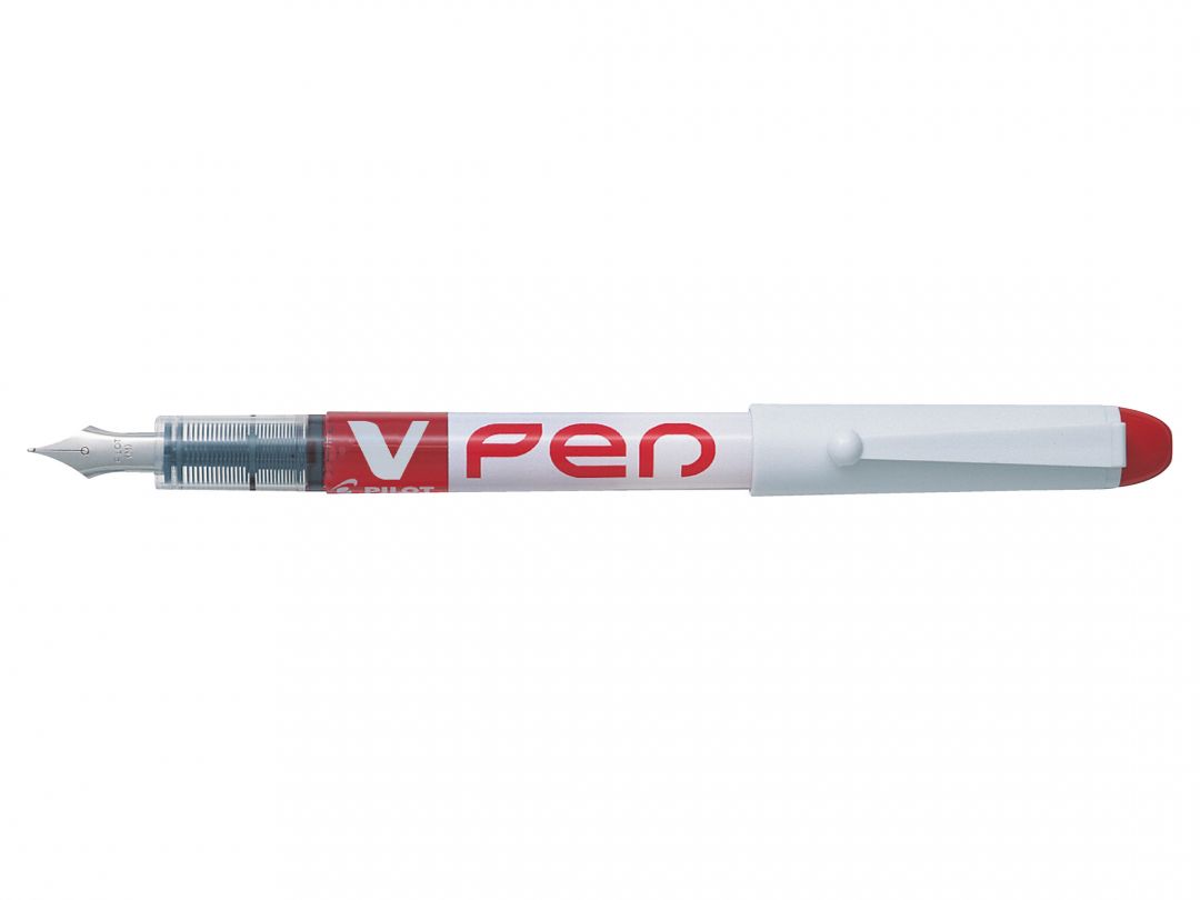 Pilot V-Pen Erasable Disposable Fountain Pen Red (Pack 12) - 631101202 - ONE CLICK SUPPLIES