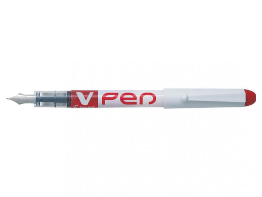 Pilot V-Pen Erasable Disposable Fountain Pen Red (Pack 12) - 631101202 - ONE CLICK SUPPLIES