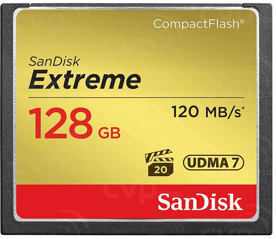 Sandisk CF Extreme 128GB CompactFlash - ONE CLICK SUPPLIES