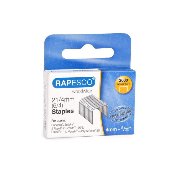 Rapesco 21/4mm Galvanised Staples (Pack 2000) - 1367 - ONE CLICK SUPPLIES