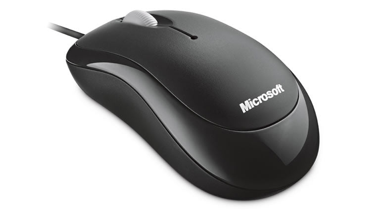 Microsoft Basic Optical USB A Wired Ergonomic Design 800 DPI Mouse Black - ONE CLICK SUPPLIES