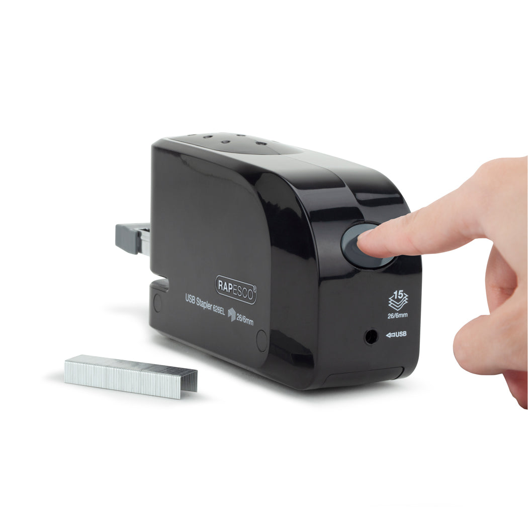 Rapesco 626EL Automatic Stapler USB Electric/Battery 15 Sheet Black - 1454 - ONE CLICK SUPPLIES