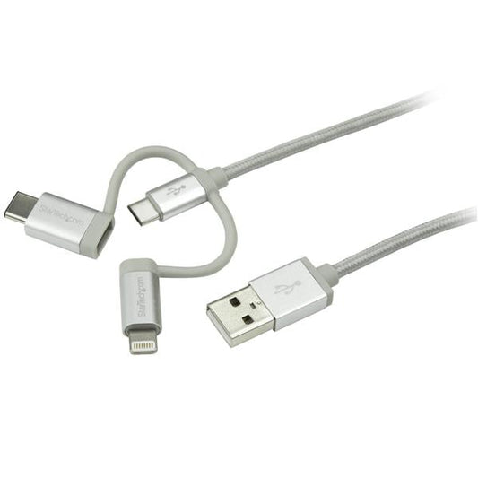 StarTech.com 1M 3 in 1 Lightening USB Cable - ONE CLICK SUPPLIES