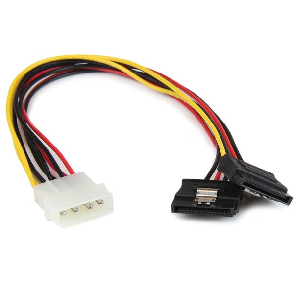 StarTech.com 12in LP4 to 2x Latching SATA Power Y Cab - ONE CLICK SUPPLIES