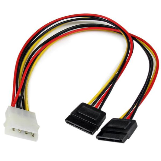 StarTech.com 12in LP4 to 2x SATA Power Y Cable - ONE CLICK SUPPLIES