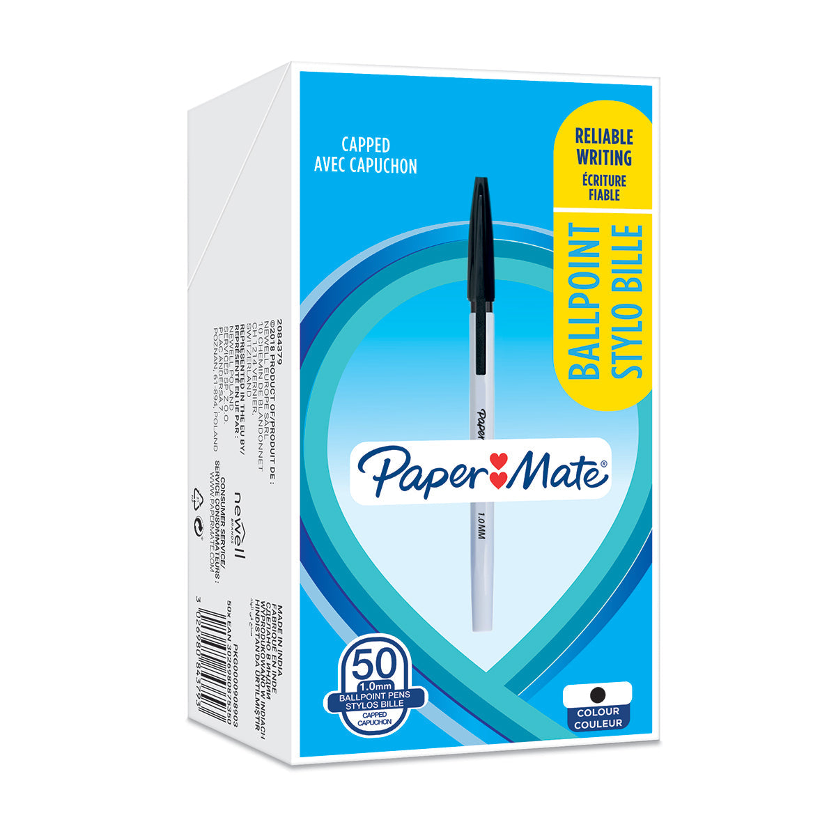 Paper Mate Stick Ballpoint Pen 1.0mm Tip 0.7mm Line Black (Pack 50) - 2084379 - ONE CLICK SUPPLIES