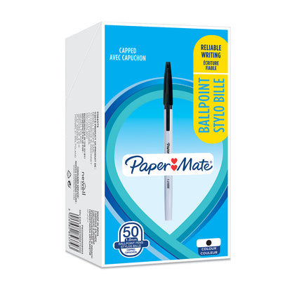 Paper Mate Stick Ballpoint Pen 1.0mm Tip 0.7mm Line Black (Pack 50) - 2084379 - ONE CLICK SUPPLIES