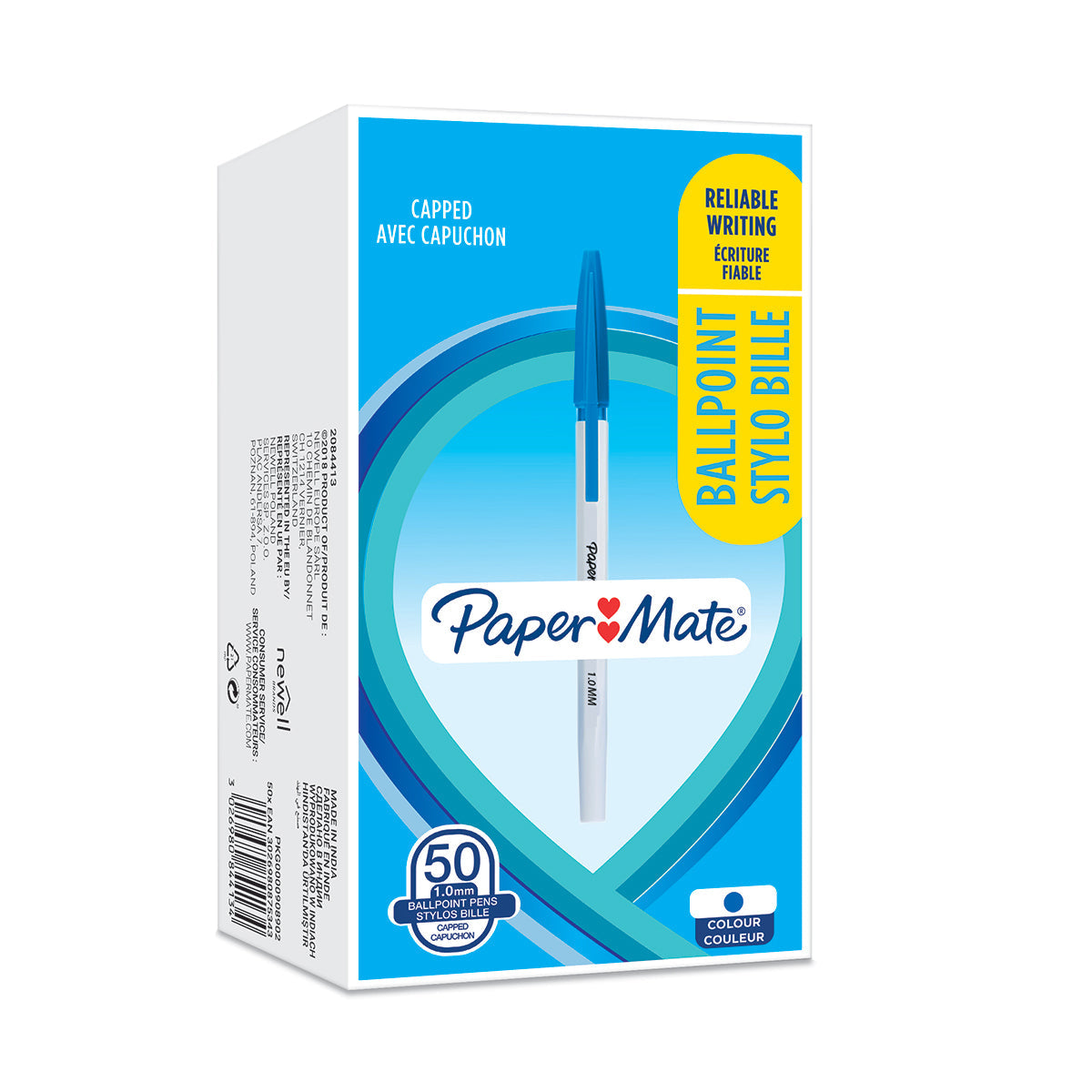 Paper Mate Stick Ballpoint Pen 1.0mm Tip 0.7mm Line Blue (Pack 50) - 2084413 - ONE CLICK SUPPLIES