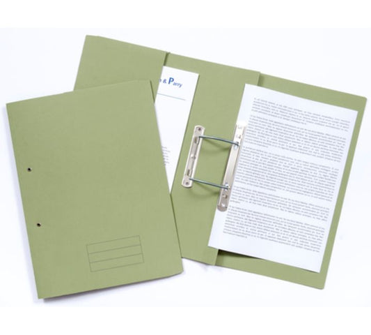 Exacompta Pocket Spring File Manilla Foolscap 285gsm Green (Pack 25) - TPFM-GRNZ - ONE CLICK SUPPLIES