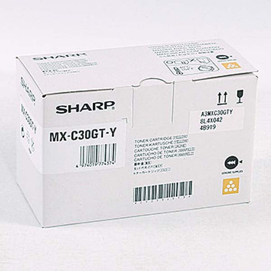 Sharp Yellow Toner Cartridge 6k pages - MXC30GTY - ONE CLICK SUPPLIES