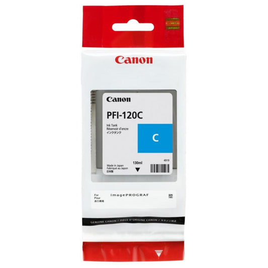 Canon PFI120C Cyan Standard Capacity Ink Cartridge 130ml - 2886C001AA - ONE CLICK SUPPLIES