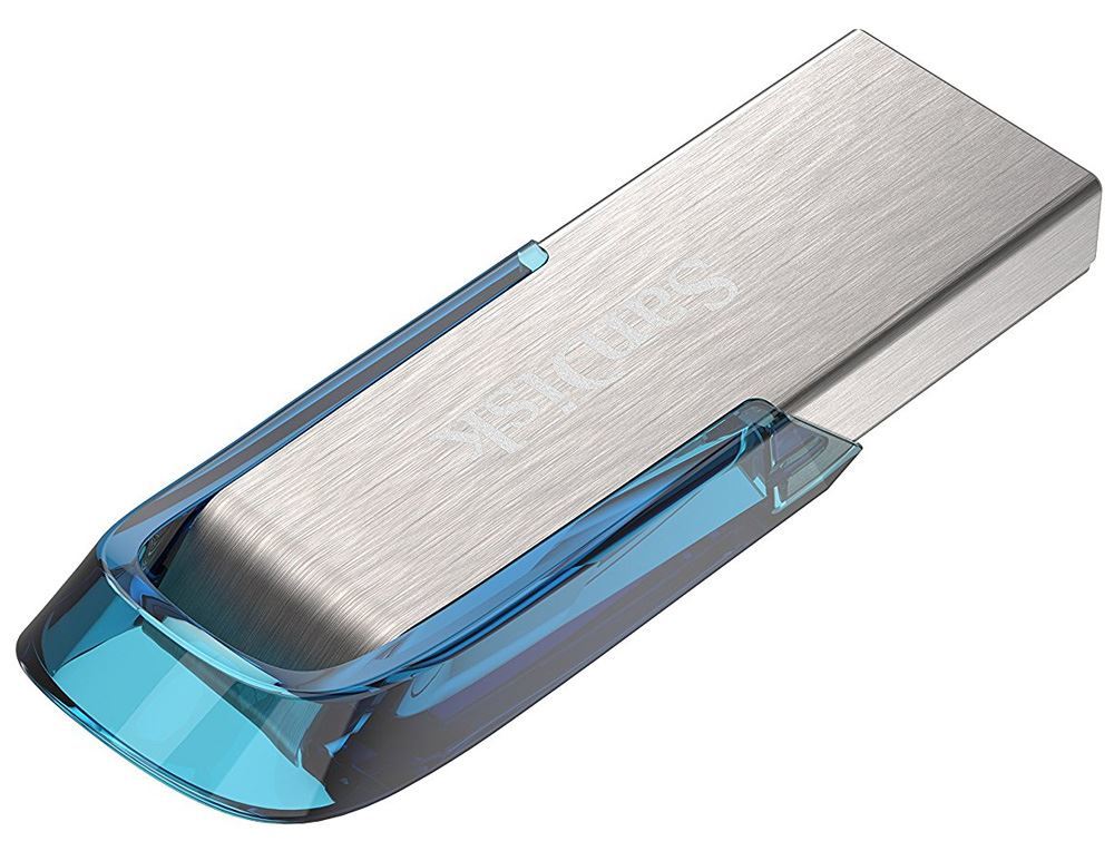 SanDisk 32GB Ultra Flair USB3.0 Tropical Blue Capless Flash Drive Up to 150Mbs Read Speed - ONE CLICK SUPPLIES