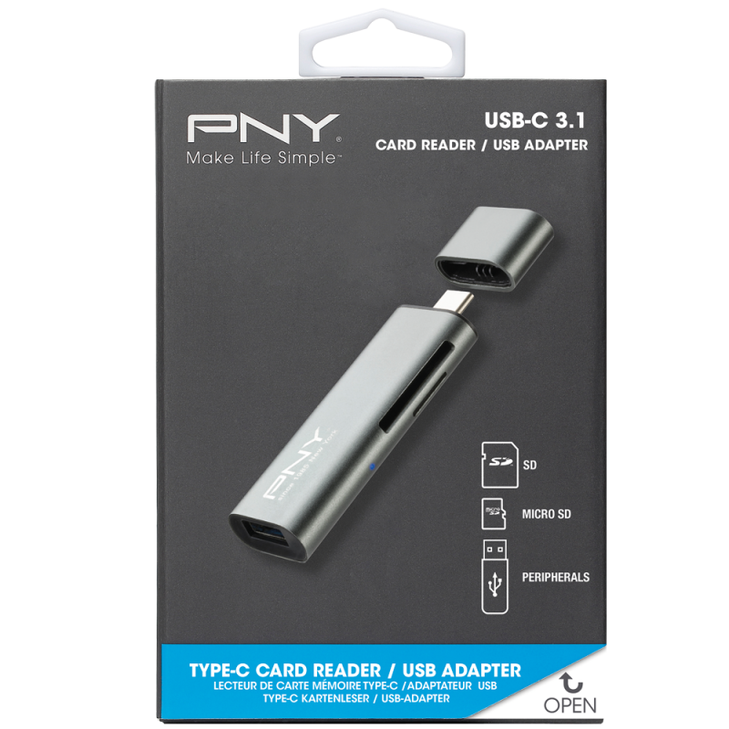 PNY USBC Gen1 male SD SDHC SDXC MicroSD - ONE CLICK SUPPLIES