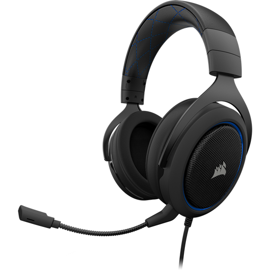 Corsair HS50 Blue Stereo Gaming Headset - ONE CLICK SUPPLIES