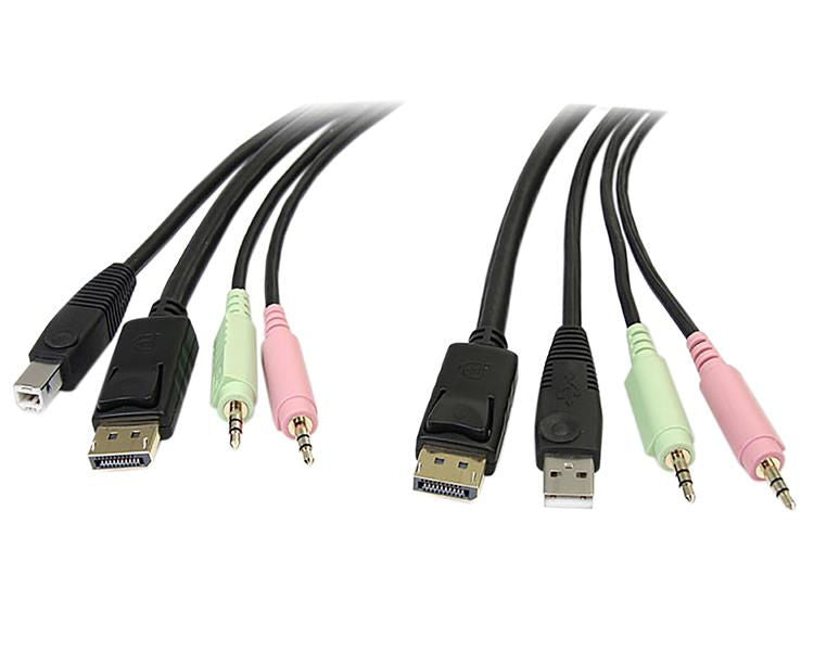 StarTech.com 6ft 4in1 USB DP KVM Switch Cable - ONE CLICK SUPPLIES