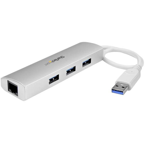 StarTech.com 3 Port Portable USB3 Hub and GB Ethernet - ONE CLICK SUPPLIES