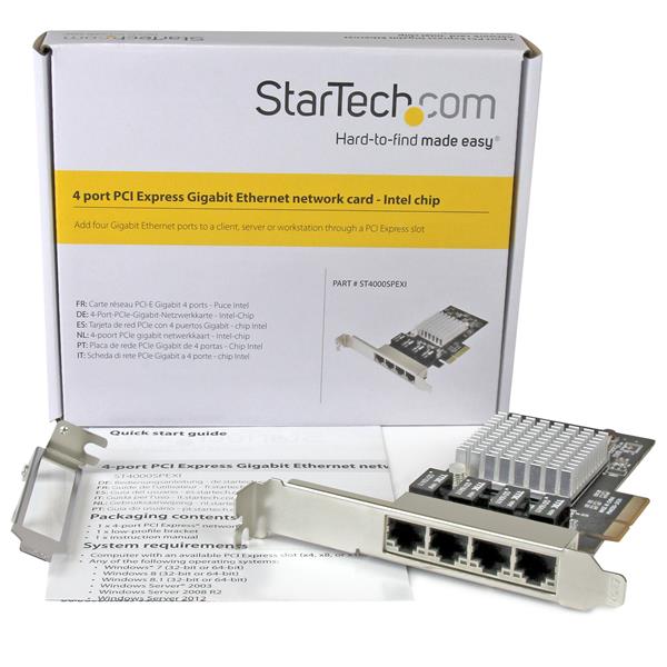 StarTech.com 4 Port Gbit Ethernet Network Card PCIe - ONE CLICK SUPPLIES