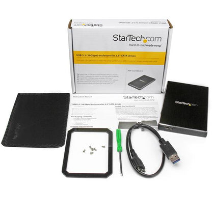 StarTech.com USB3.1 Enclosure for 2.5in SATA Drives - ONE CLICK SUPPLIES