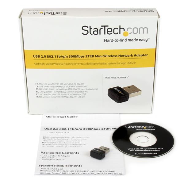 StarTech.com USB 2.0 802.11n 2T2R WiFi Adapter Black - ONE CLICK SUPPLIES