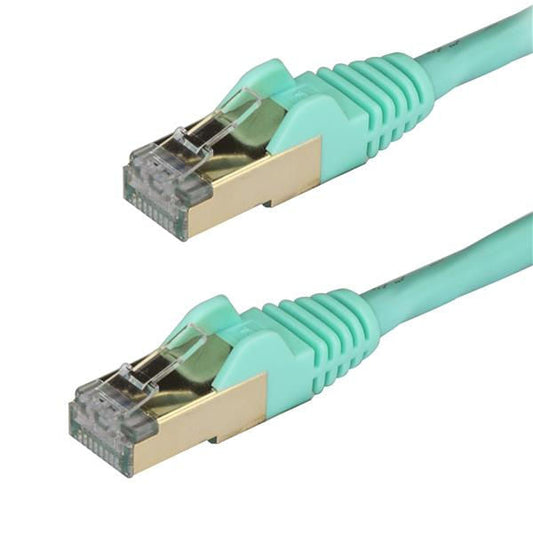 StarTech.com 0.5m Aqua Cat6a Ethernet STP Cable - ONE CLICK SUPPLIES