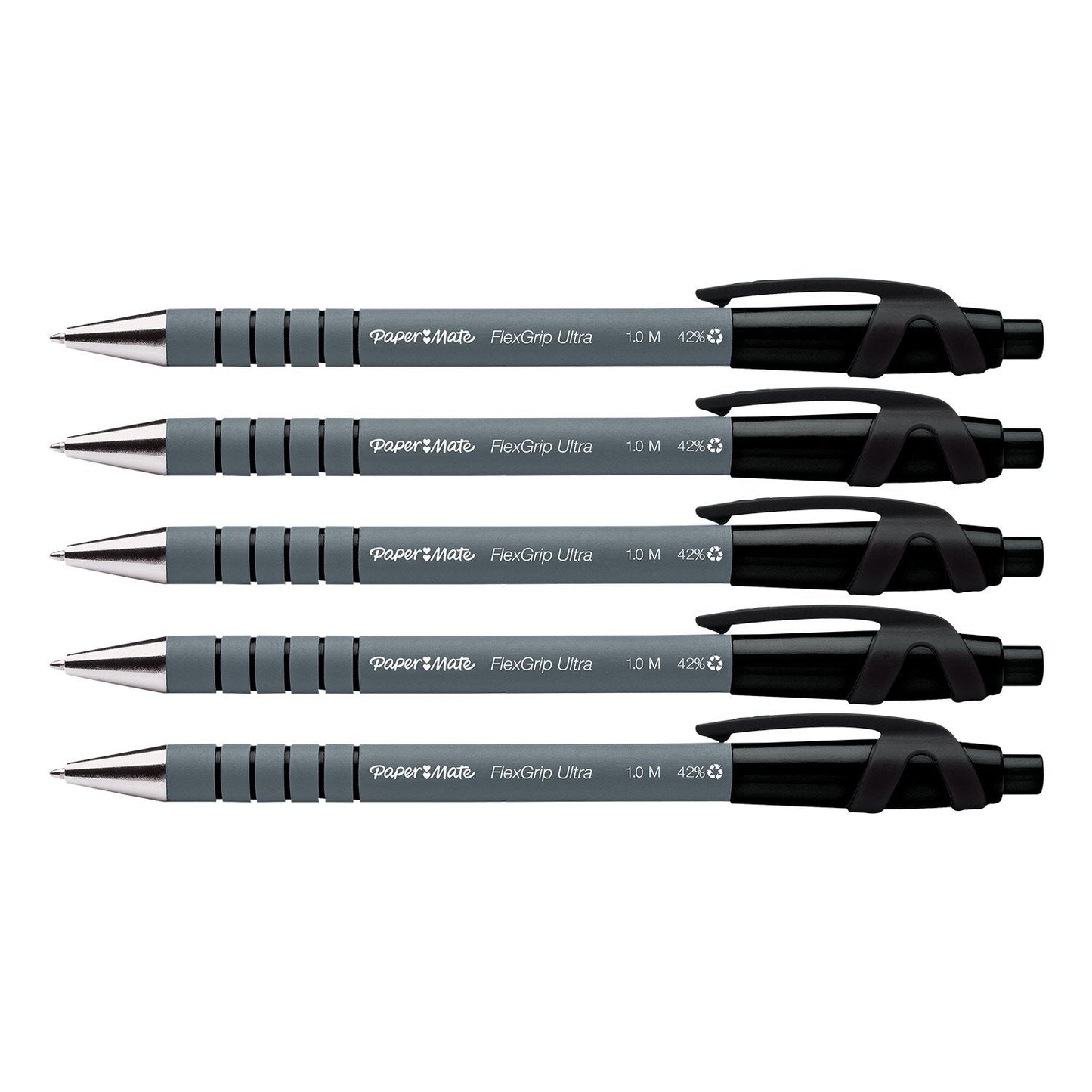 Paper Mate Flexgrip Ultra Retractable Ballpoint Pen 1.0mm Tip 0.5mm Line Black (Pack 5) - 2027751 - ONE CLICK SUPPLIES