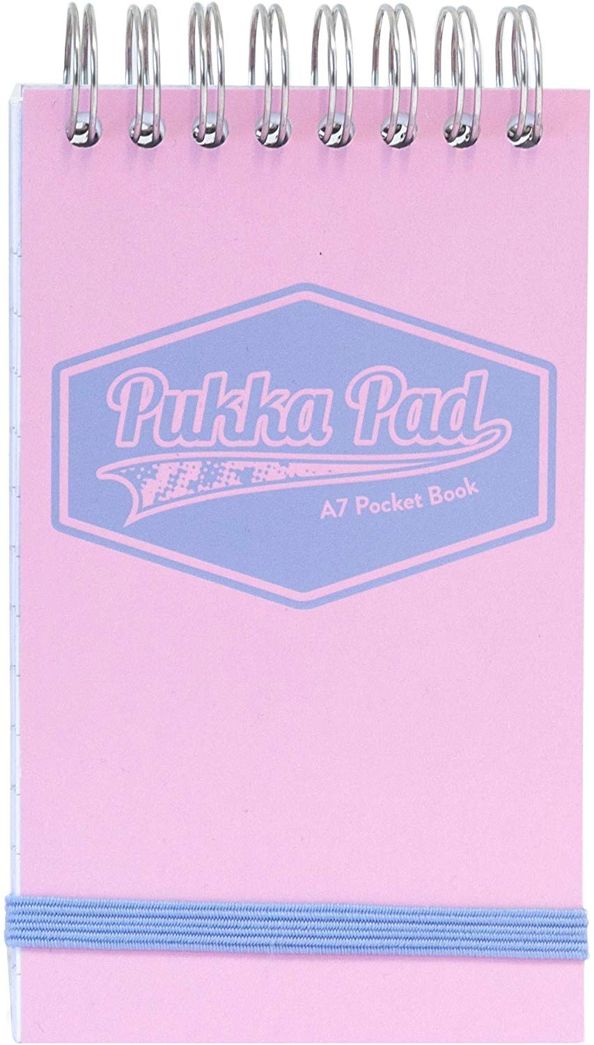 Pukka A7 Wirebound Card Cover Pocket Notebook Ruled 100 Pages Pastel Blue/Pink/Mint (Pack 6) - 8903-PST - ONE CLICK SUPPLIES