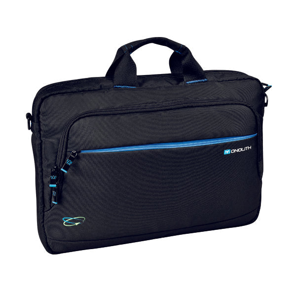 Monolith Blue Line Laptop Briefcase for Laptops up to 15.6 inch Black/Blue 2000003314 - ONE CLICK SUPPLIES