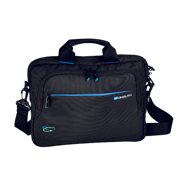 Monolith Blue Line Chrome Briefcase for Laptops up to 13.3 inch Black/Blue 2000003315 - ONE CLICK SUPPLIES