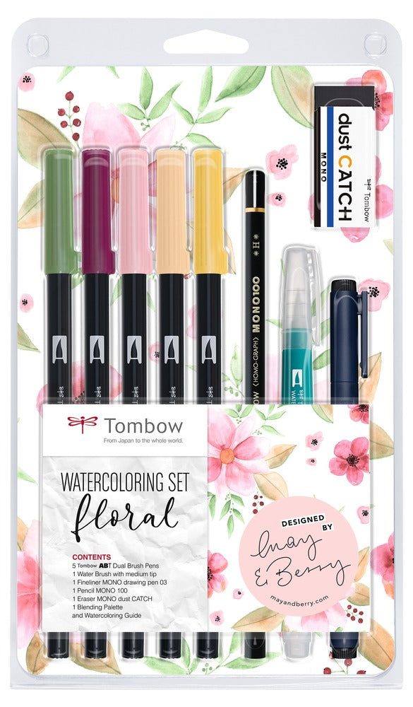 Towbow Floral Theme Watercolouring Set with 10 Items - WCS-FL - ONE CLICK SUPPLIES