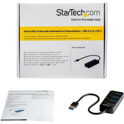 StarTech.com USB3 4 Port Hub with On and Off Switches - ONE CLICK SUPPLIES