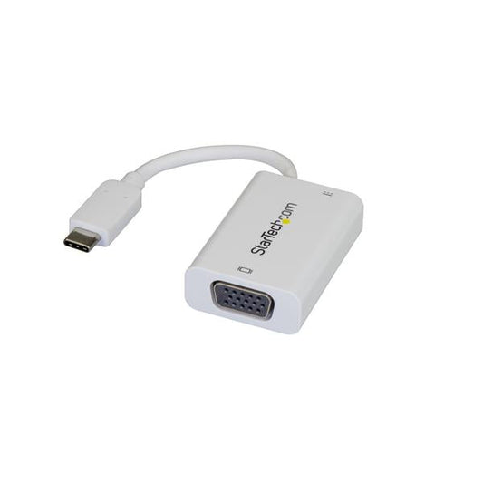 StarTech.com USB C to VGA Adapter with PD 60W White - ONE CLICK SUPPLIES