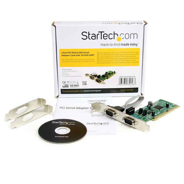 StarTech.com 2PT PCI RS422 485 Serial Card 161050UART - ONE CLICK SUPPLIES