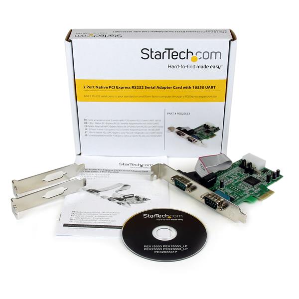 StarTech.com 2PT PCIe Serial Adapter Card 16550 UART - ONE CLICK SUPPLIES