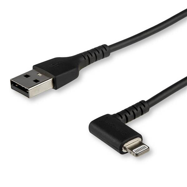 StarTech.com 1m Black Angled Lightning To USB Cable - ONE CLICK SUPPLIES