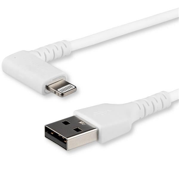 StarTech.com 1m White Angled Lightning to USB Cable - ONE CLICK SUPPLIES