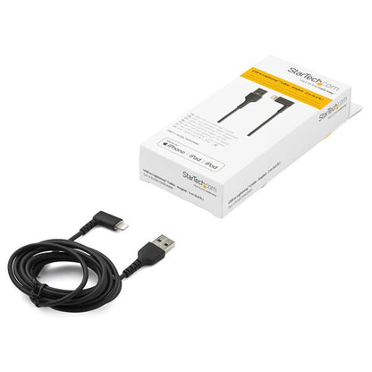 StarTech.com 2m Angled Lightning to USB Black Cable - ONE CLICK SUPPLIES