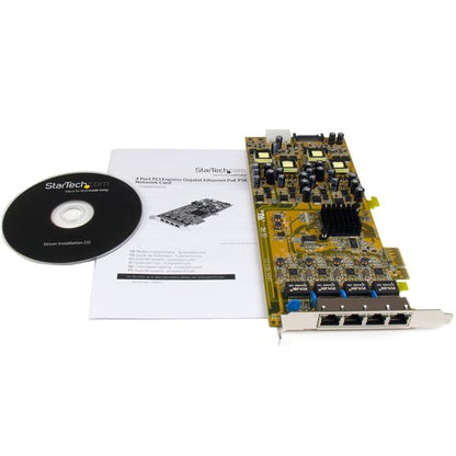 StarTech.com 4 Port Gigabit PoE PCIe NIC - ONE CLICK SUPPLIES