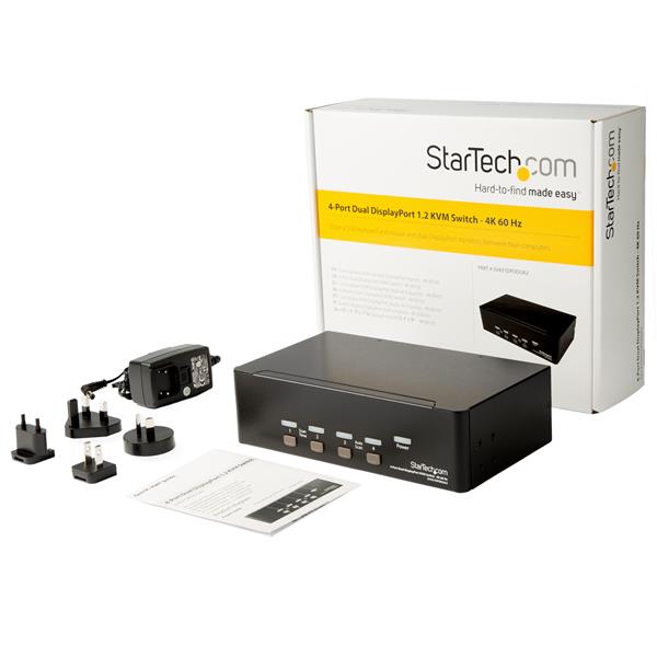 StarTech.com 4 Port Dual DisplayPort KVM Switch 4K60 - ONE CLICK SUPPLIES