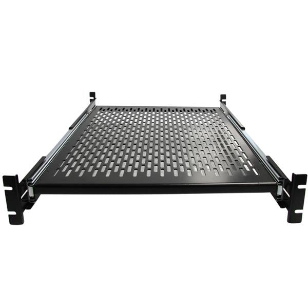 StarTech.com 19in Vented Adj Depth Sliding Rack Shelf - ONE CLICK SUPPLIES