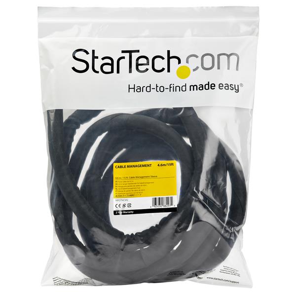 StarTech.com 4.6m 15ft Cable Management Sleeve - ONE CLICK SUPPLIES