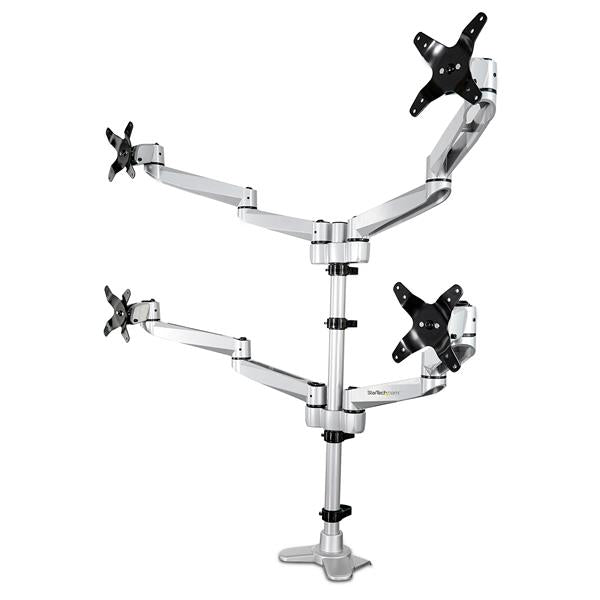 StarTech.com Up to 27in Quad Monitor Mount Silver - ONE CLICK SUPPLIES