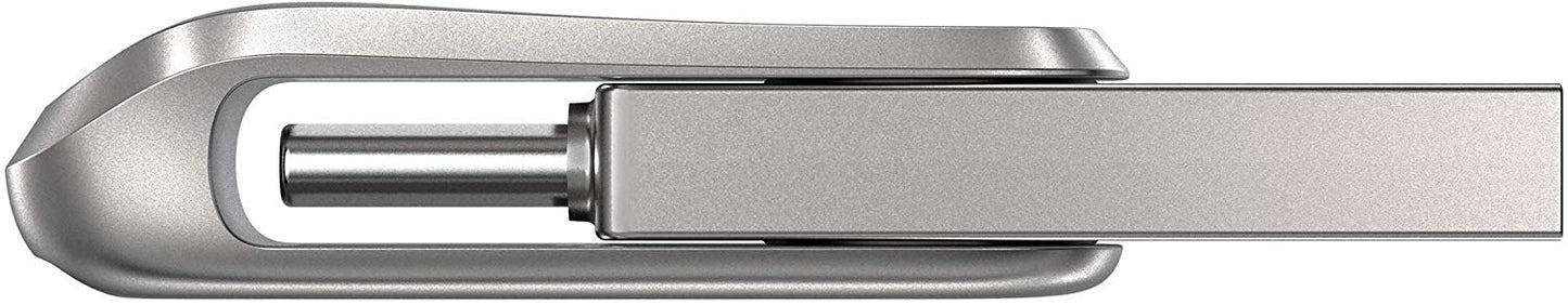 SanDisk Ultra Dual Drive Luxe 256GB USB A USB C Stainless Steel Flash Drive - ONE CLICK SUPPLIES