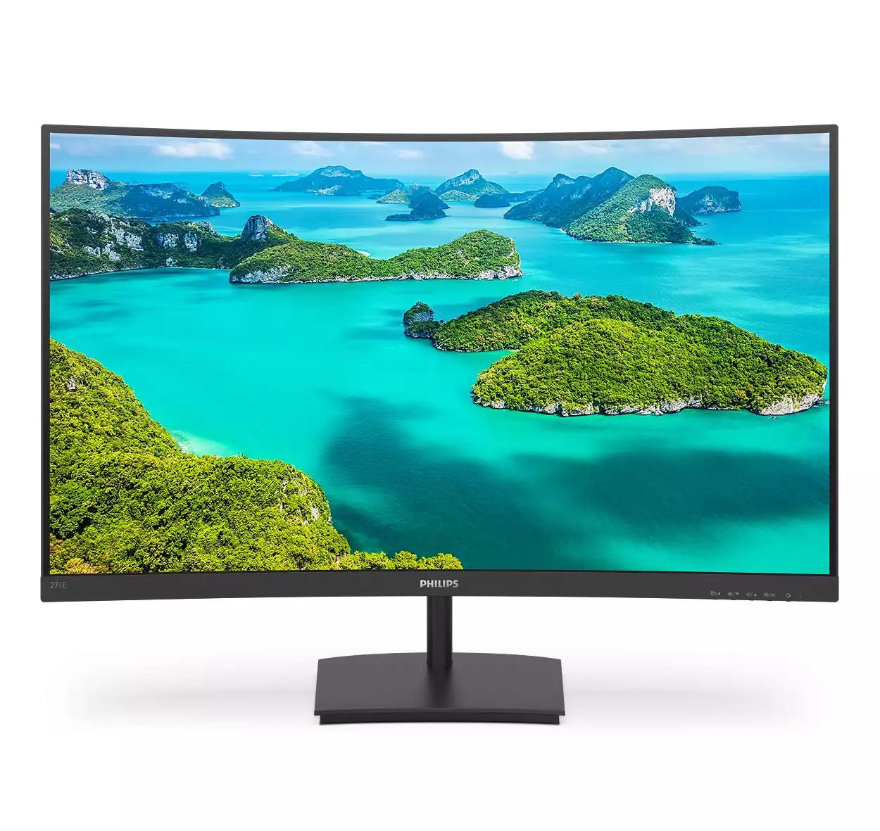 Philips E Line 271E1SCA 27 Inch 1920 x 1080 Pixels Full HD Resolution HDMI VGA LED Monitor - ONE CLICK SUPPLIES