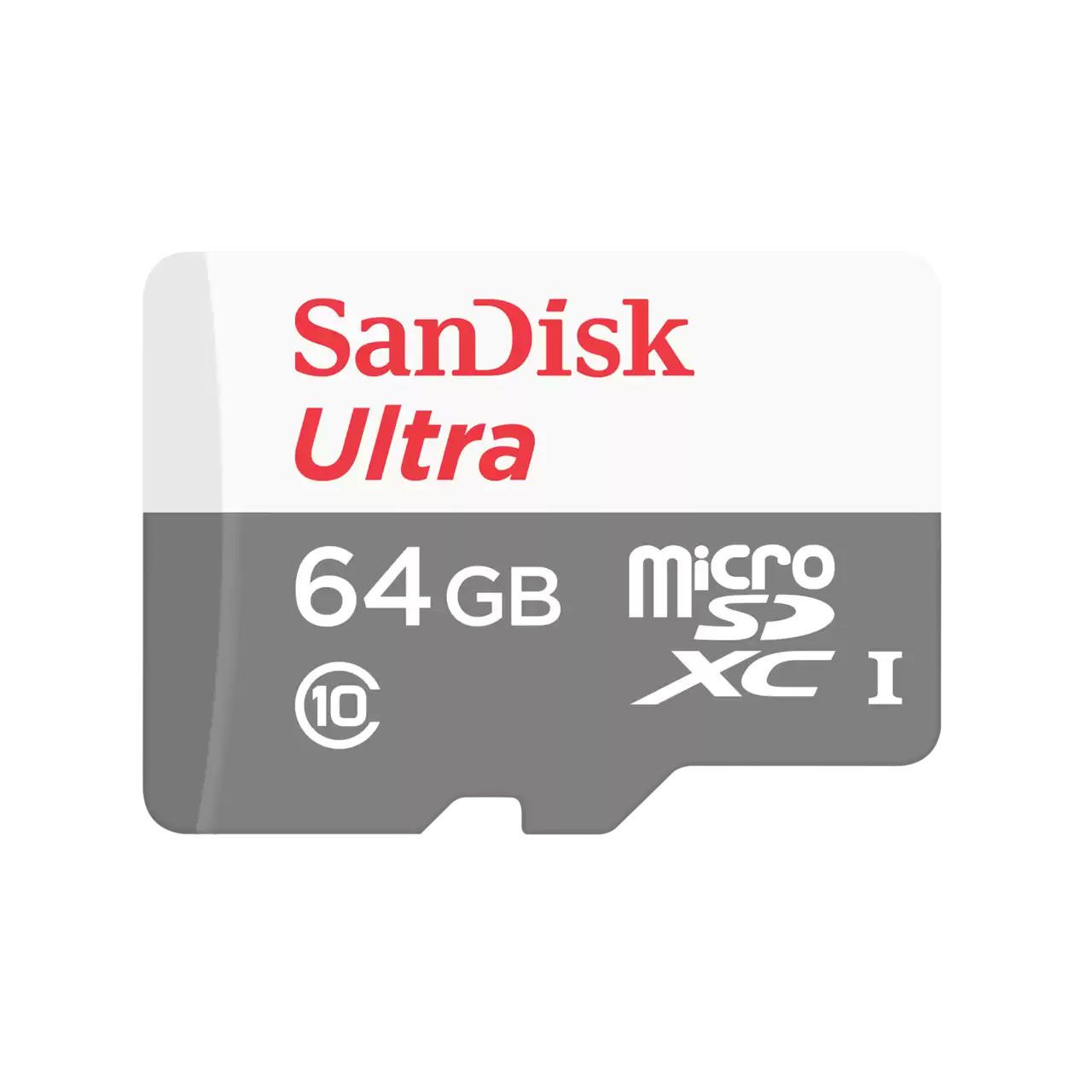 SanDisk 64GB Ultra Light Class 10 100MBs MicroSDXC Memory Card and Adapter - ONE CLICK SUPPLIES