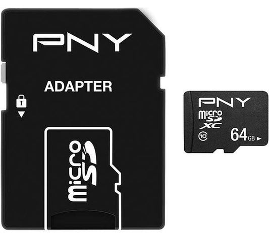 PNY 64GB Performance Class 10 MicroSDXC Memory Card and Adapter - ONE CLICK SUPPLIES